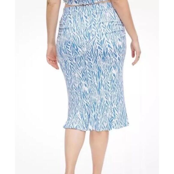 DVF Diane Von Furstenberg Target Women's A-Line Sea Twig Blue Skirt Size L Large - Picture 6 of 14